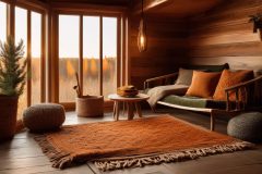 inviting natural textures wood scenic fabric patterns creating warm cozy environment, textile, material, design, home, living, interior, decor, ornament