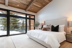 rustic bedroom with natural materials and cozy cabin feel